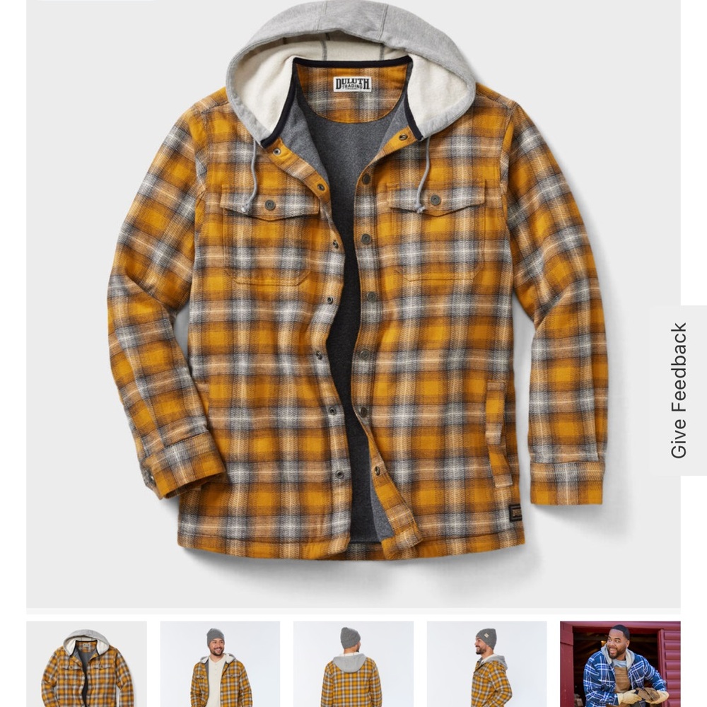Mens XL Duluth Trading Co Flapjack Relaxed Fit Hooded Shirt/Jacket - Picture 4 of 7